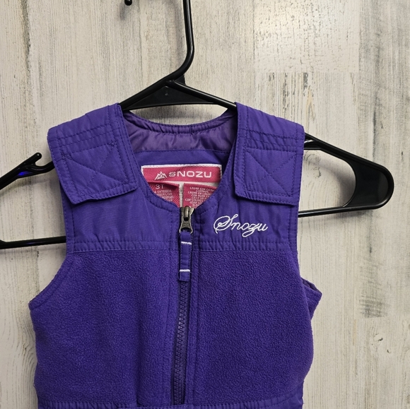 Snozu Toddler Girls Purple Snow Bib/ Overalls Size 3T - Picture 2 of 6